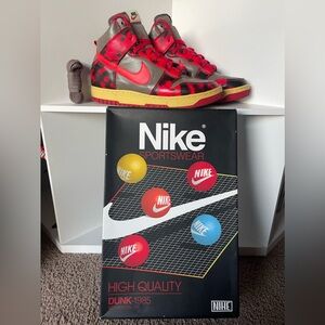 Nike Dunk High 1985 Acid Wash Red Sneakers